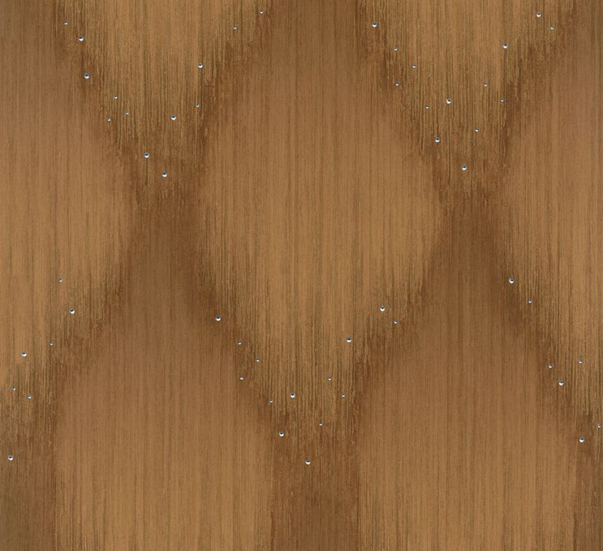 Wallpaper, Brown-Gold, Graphic Pattern with Crystals, 35885, Papis Loveday Fashion Icon, Marburg
