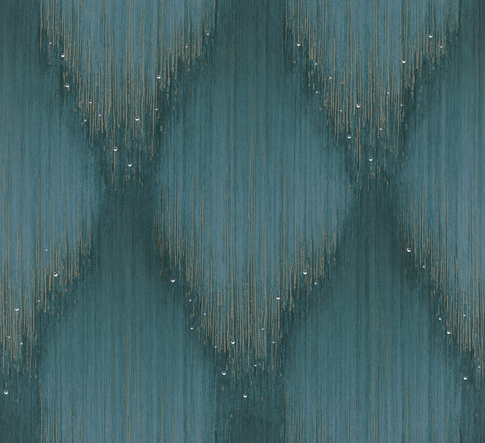Wallpaper, Turquoise, Graphic Pattern with Crystals, 35888, Papis Loveday Fashion Icon, Marburg