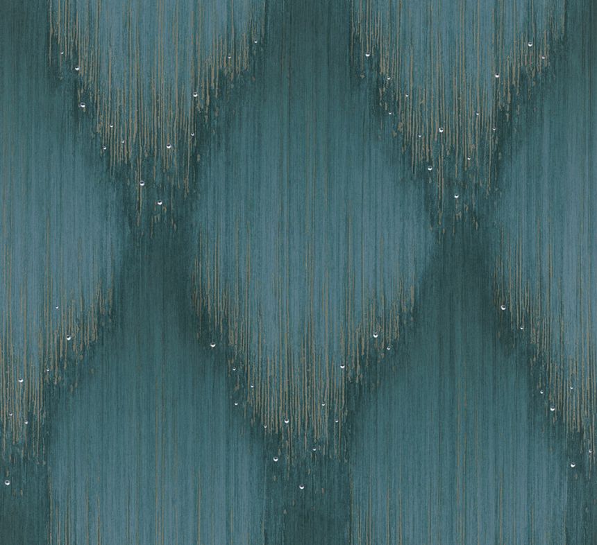 Wallpaper, Turquoise, Graphic Pattern with Crystals, 35888, Papis Loveday Fashion Icon, Marburg