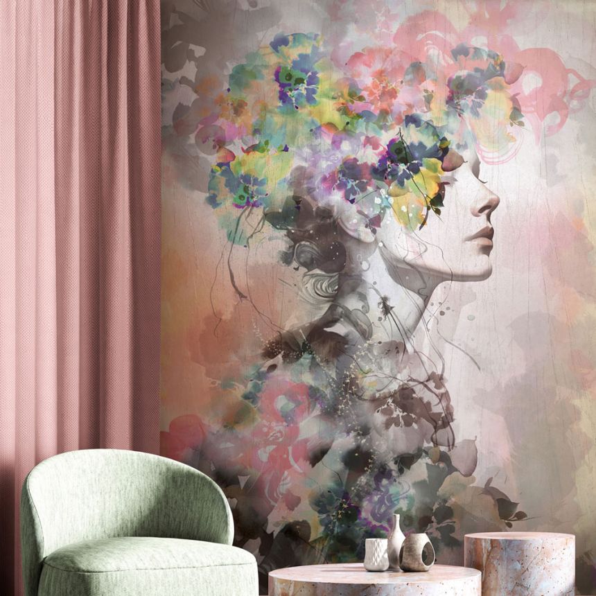 Wall Mural, Girl with Flowers, 35897, Papis Loveday Fashion Icon, Marburg