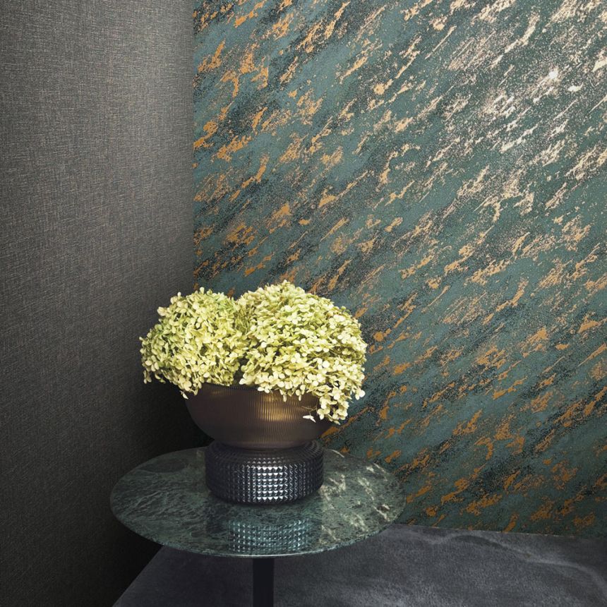 Wallpaper, Blue-Bronze, Concrete, Stucco, 34904, Eclectic, Marburg
