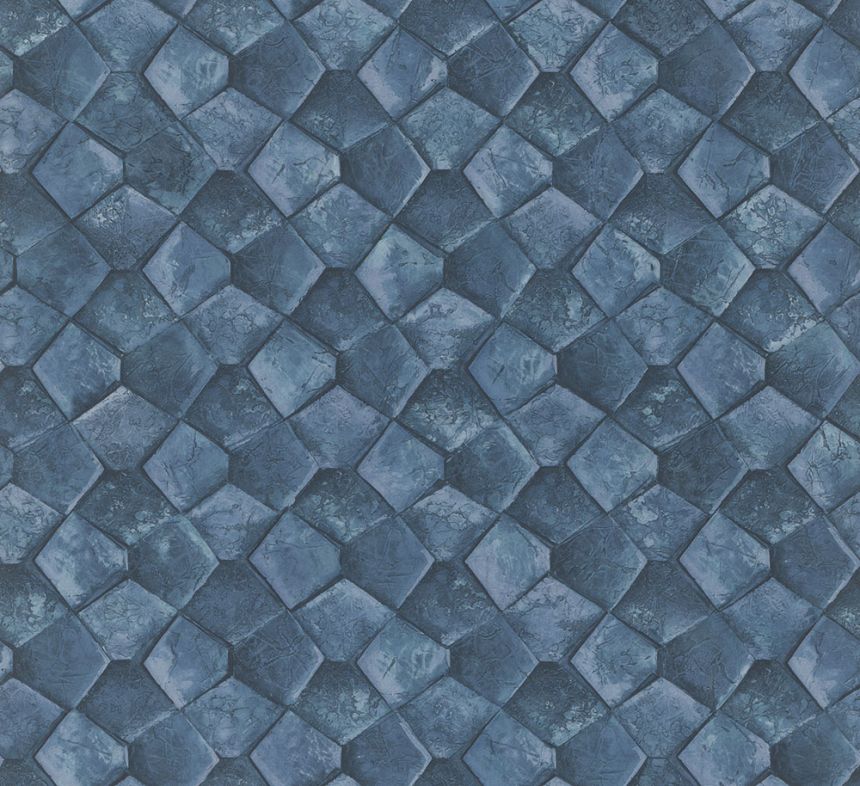 Geometric Wallpaper, Blue, 34910, Eclectic, Marburg