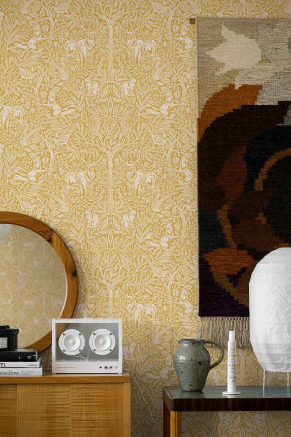 Wallpaper, yellow, trees, leaves, animals, 2048, New Heritage, Borastapeter