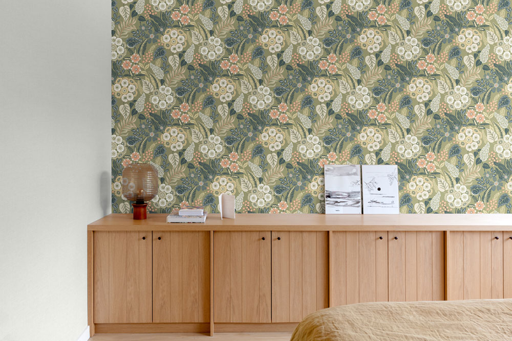 Wallpaper, green, flowers, A76603, Vavex 2027