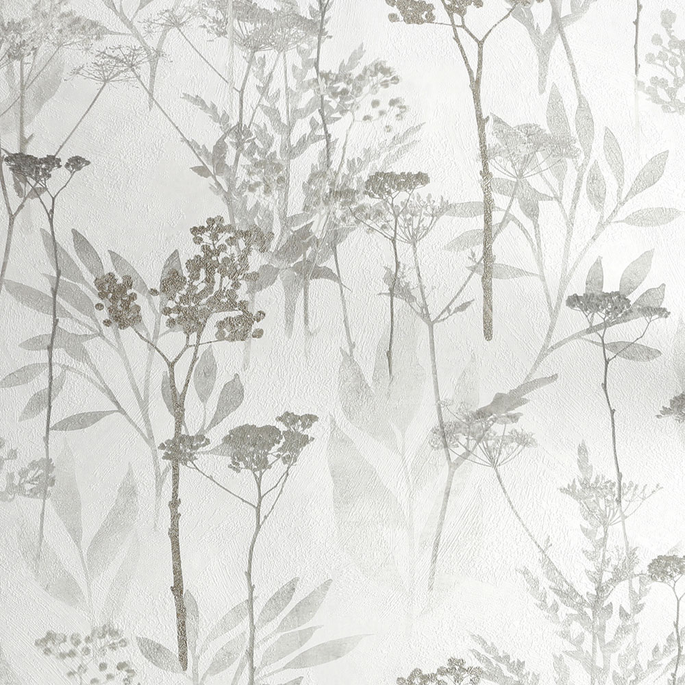 Wallpaper, white-grey, grasses, leaves, 125059, Vavex 2027