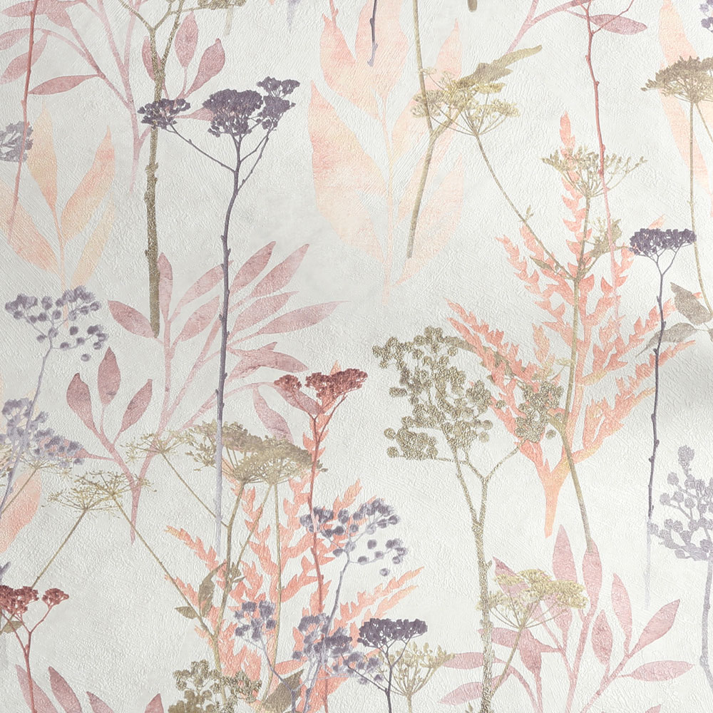 Wallpaper, white-pink, grasses, leaves, 125061, Vavex 2027