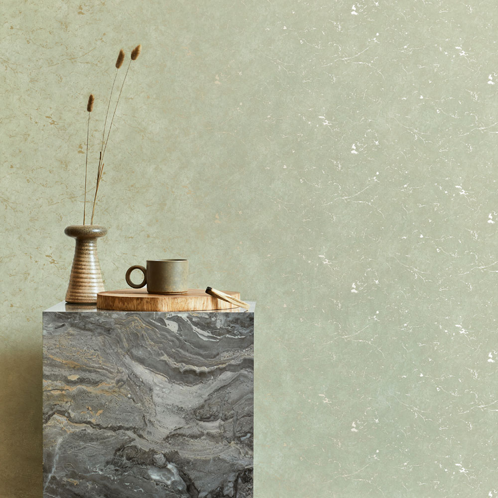 Wallpaper, green-gold, stucco, marble, 125064, Vavex 2027