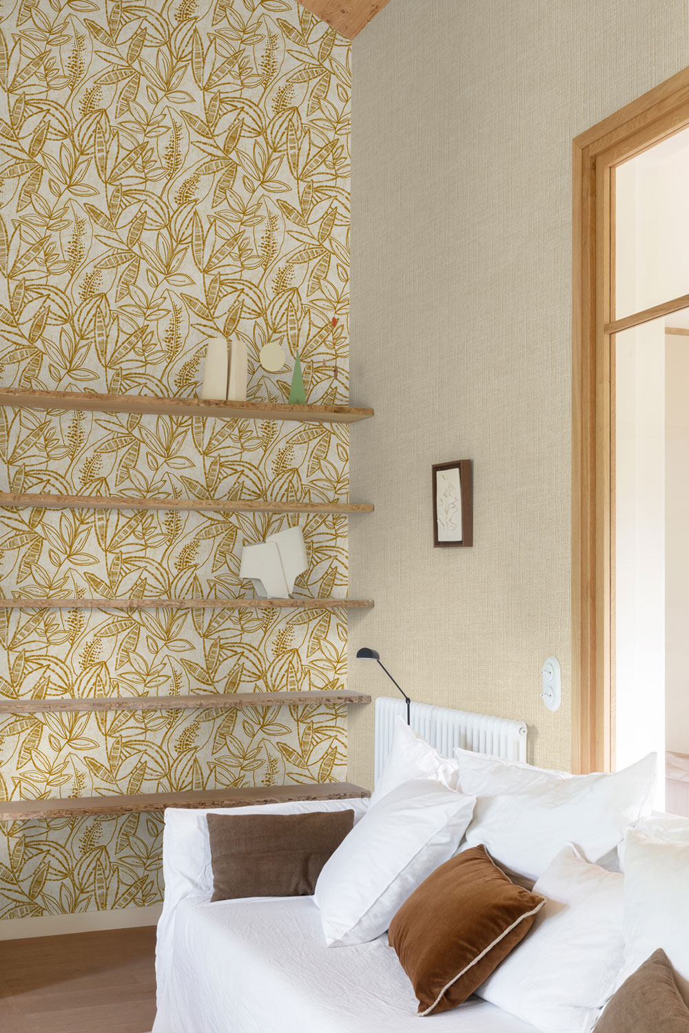 Wallpaper, beige-gold, leaves, A71801, Vavex 2027