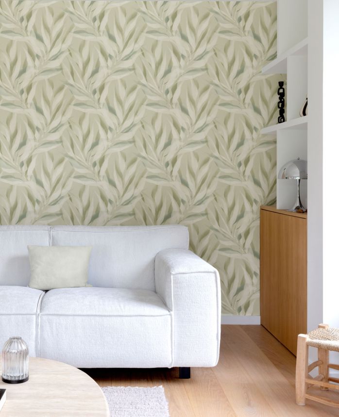 Wallpaper, grey-green, leaves, A76102, Vavex 2027