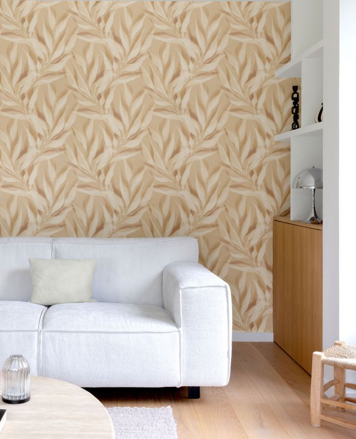 Wallpaper, brown-beige, leaves, A76103, Vavex 2027