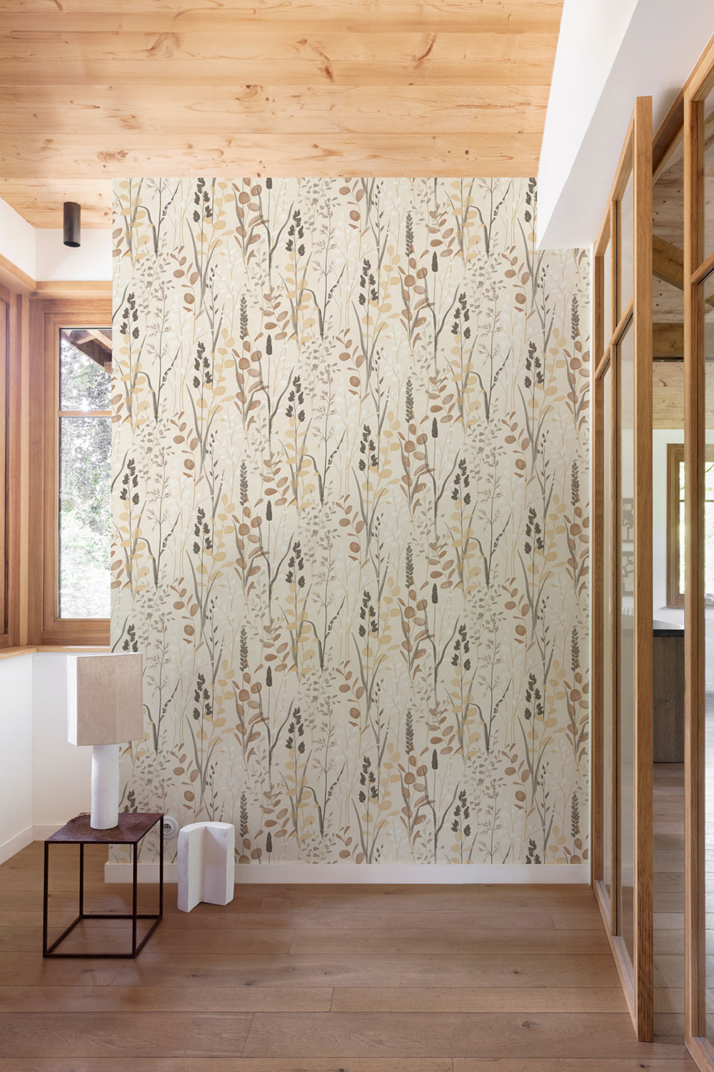 Wallpaper, beige, leaves, grasses, A76203, Vavex 2027