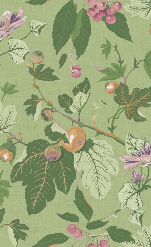 Wallpaper, green, leaves, fruits, 130281, Concerto, Graham Brown Premium