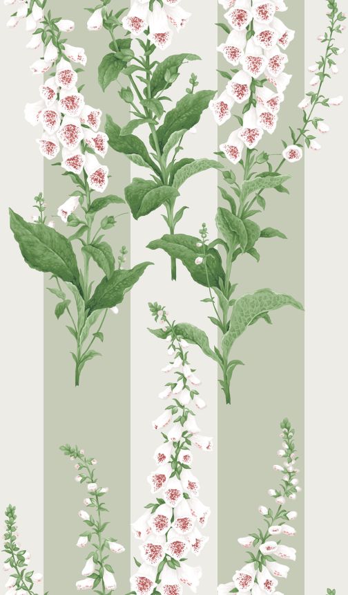 Wallpaper, green, flowers, stripes, 130309, Concerto, Graham Brown Premium