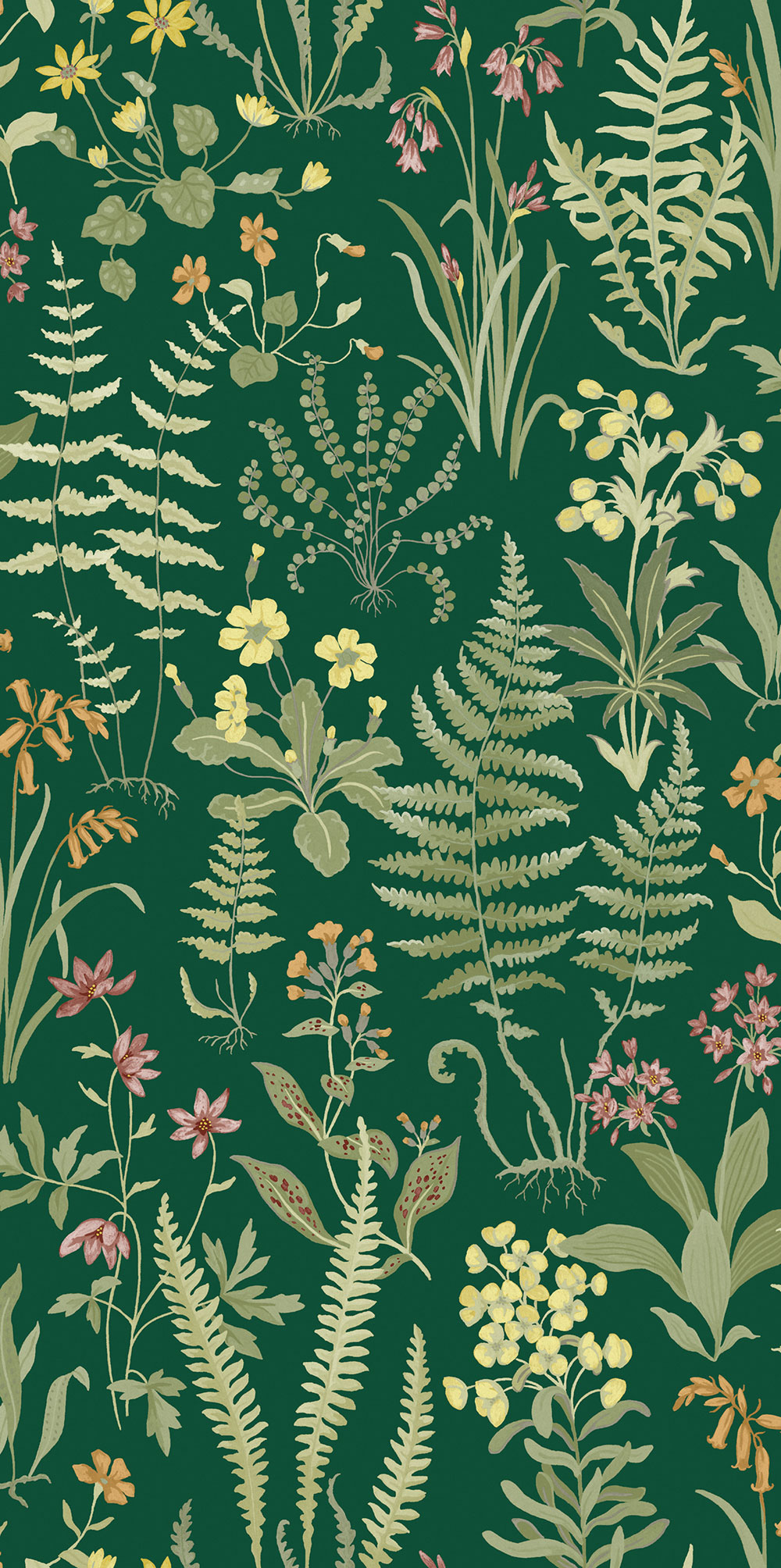 Wallpaper, green, flowers, ferns, 130313, Concerto, Graham Brown Premium