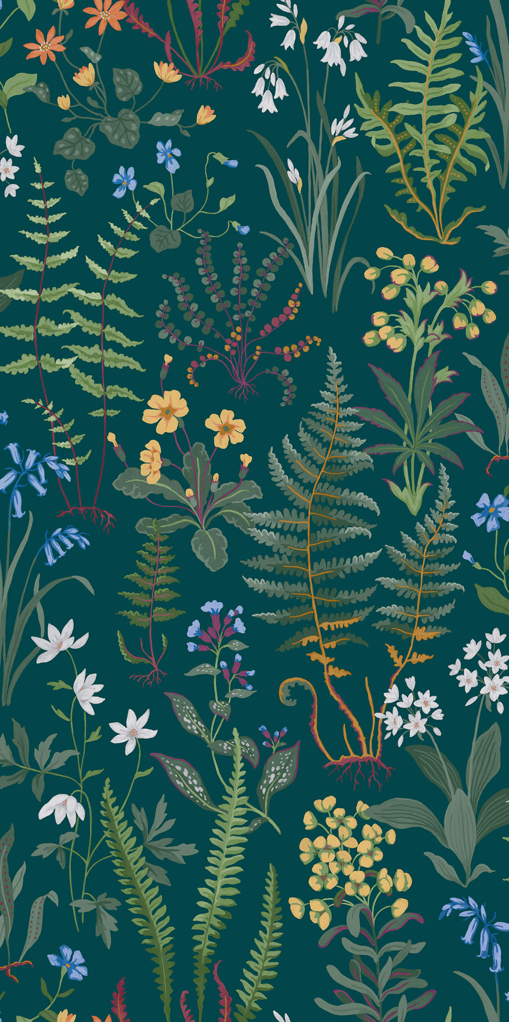 Wallpaper, green, flowers, ferns, 130314, Concerto, Graham Brown Premium