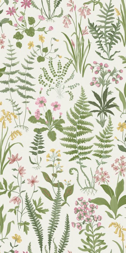 Wallpaper, cream, flowers, ferns, 130317, Concerto, Graham Brown Premium
