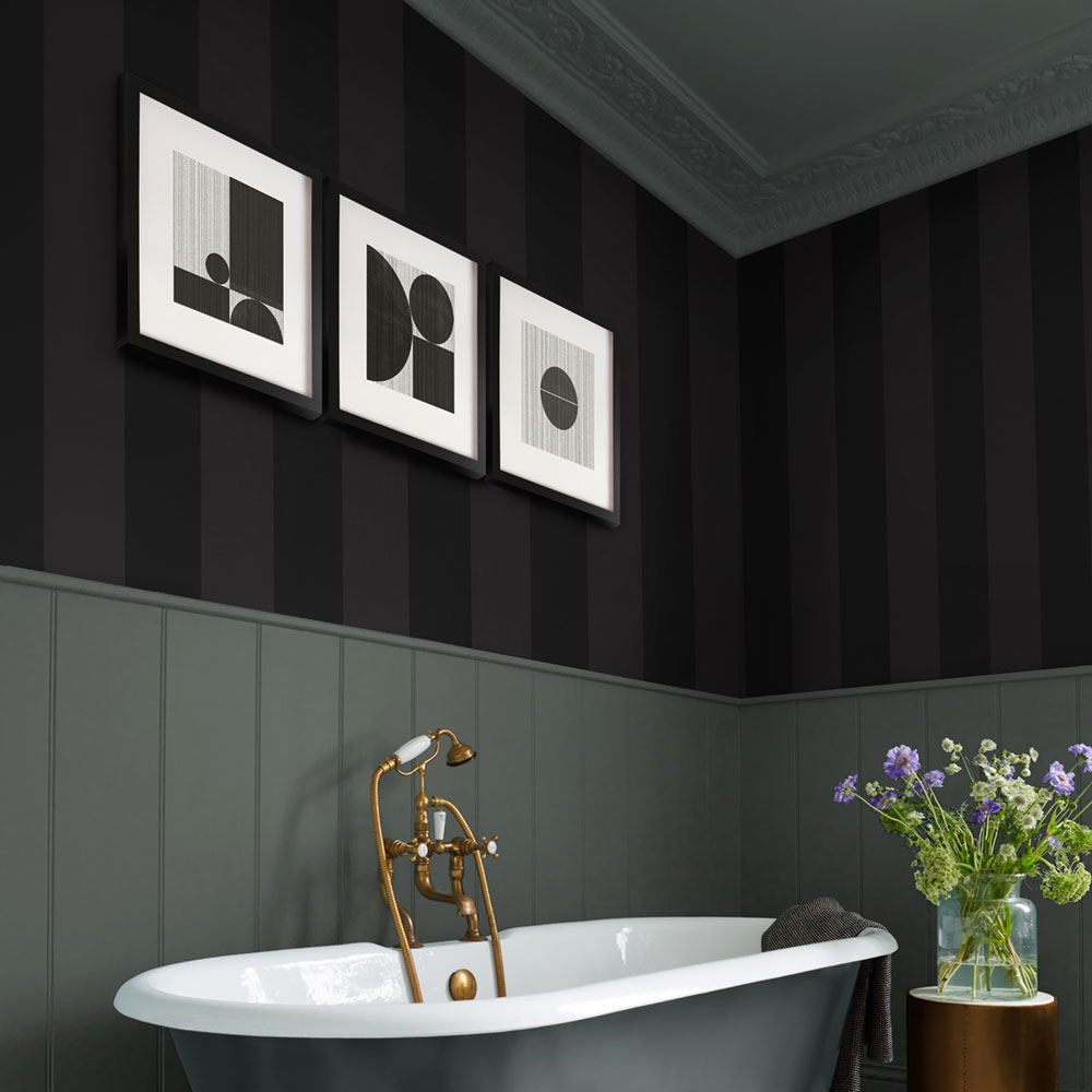 Wallpaper, grey-black, stripes, 131446, Concerto, Graham Brown Premium