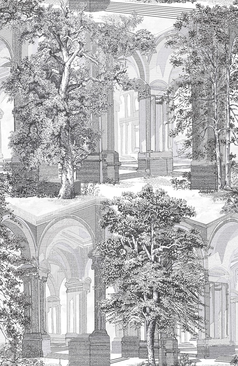 Wallpaper, grey-black, trees, colonnade, 129092, Arboretum, Graham Brown Premium