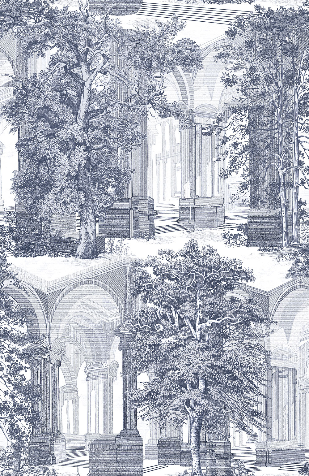 Wallpaper, blue, trees, colonnade, 129093, Arboretum, Graham Brown Premium