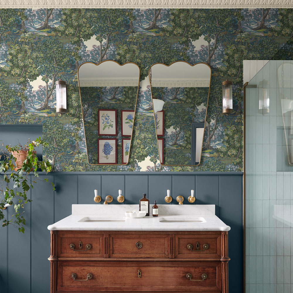 Wallpaper, blue-green, trees, 127901, Arboretum, Graham Brown Premium