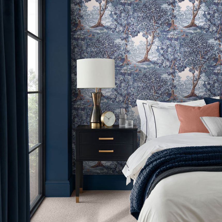 Wallpaper, blue, trees, 127902, Arboretum, Graham Brown Premium