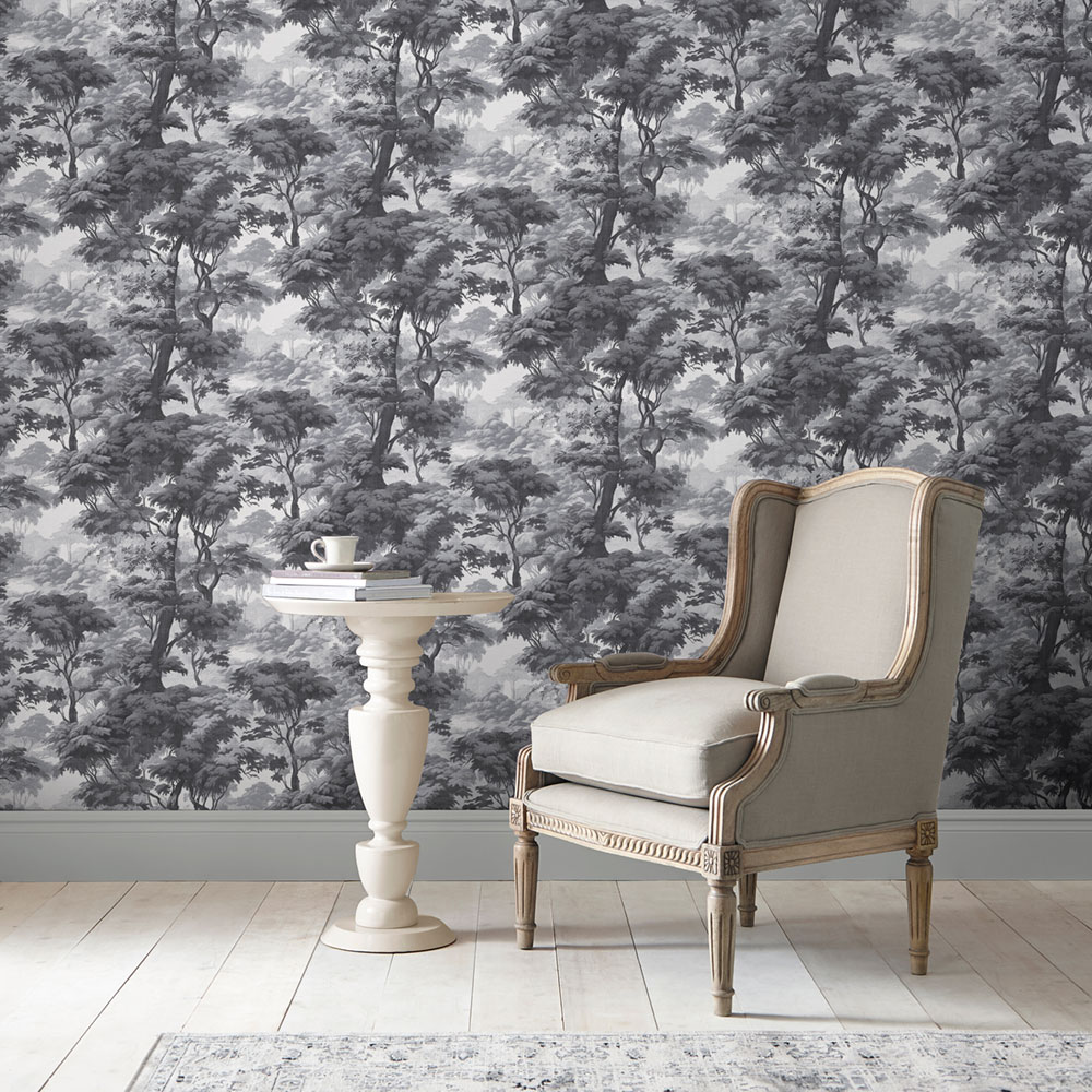 Wallpaper, grey-black, forest, trees, 127930, Arboretum, Graham Brown Premium