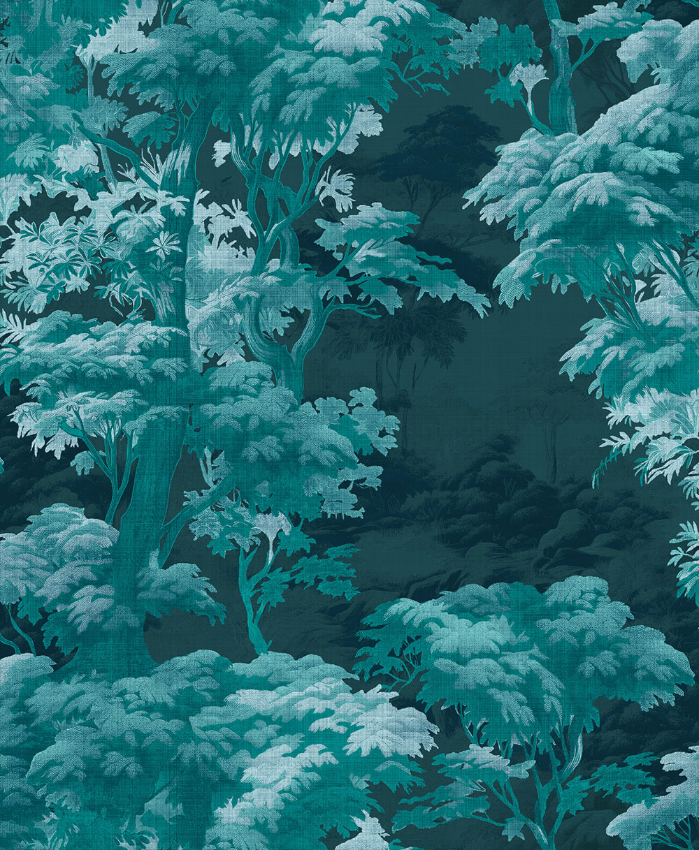Wallpaper, blue-green, forest, trees, 127936, Arboretum, Graham Brown Premium
