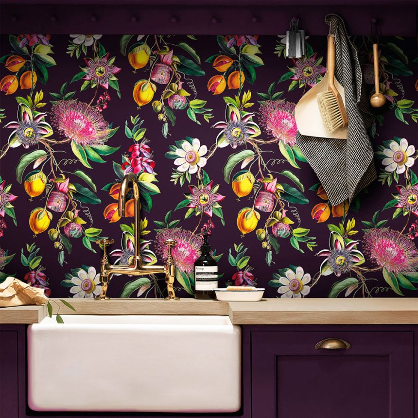 Wallpaper, black, flowers, passionflower, 127920, Arboretum, Graham Brown Premium