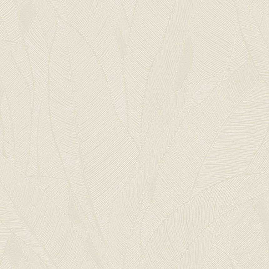 Luxury Wallpaper, White-Cream, Leaves, Z16703, Murella 100, Zambaiti Parati