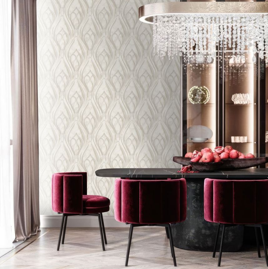 Luxury Wallpaper, Grey-Beige, Ornaments, Z16729, Murella 100, Zambaiti Parati