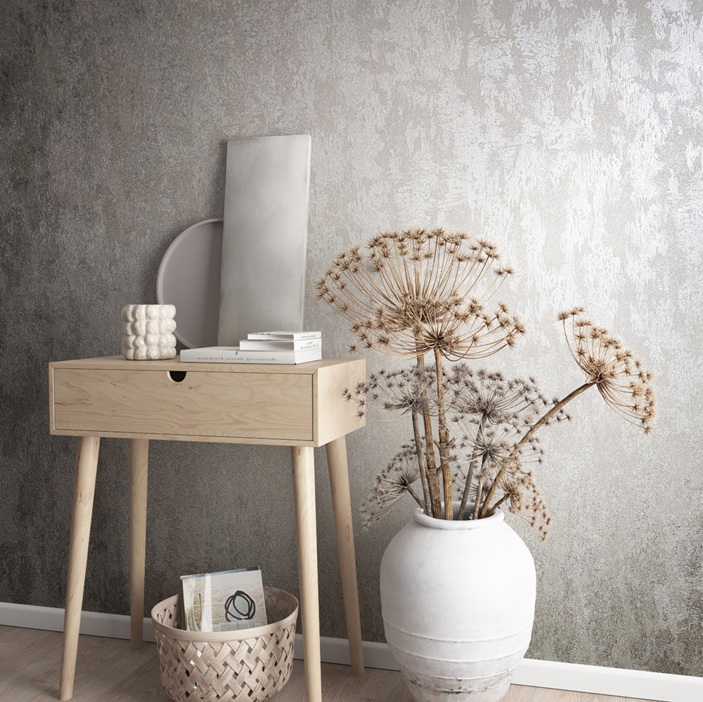 Wallpaper, brown, stucco plaster, 34274, City Glow, City Romance, Marburg