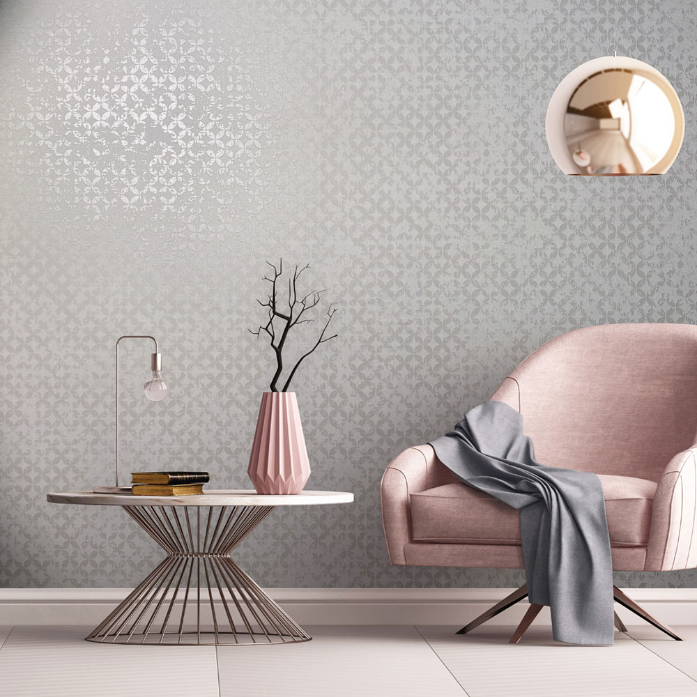 Wallpaper, white-cream, geometric vintage pattern, 35121, City Romance, Marburg