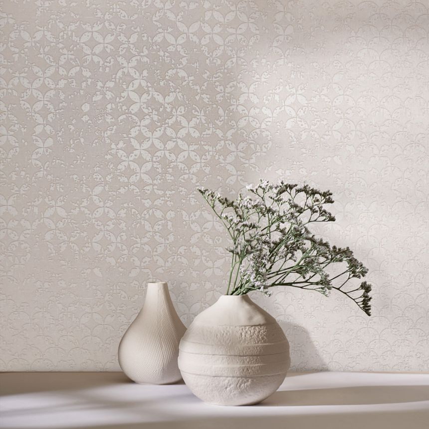 Wallpaper, beige, geometric vintage pattern, 35122, City Romance, Marburg