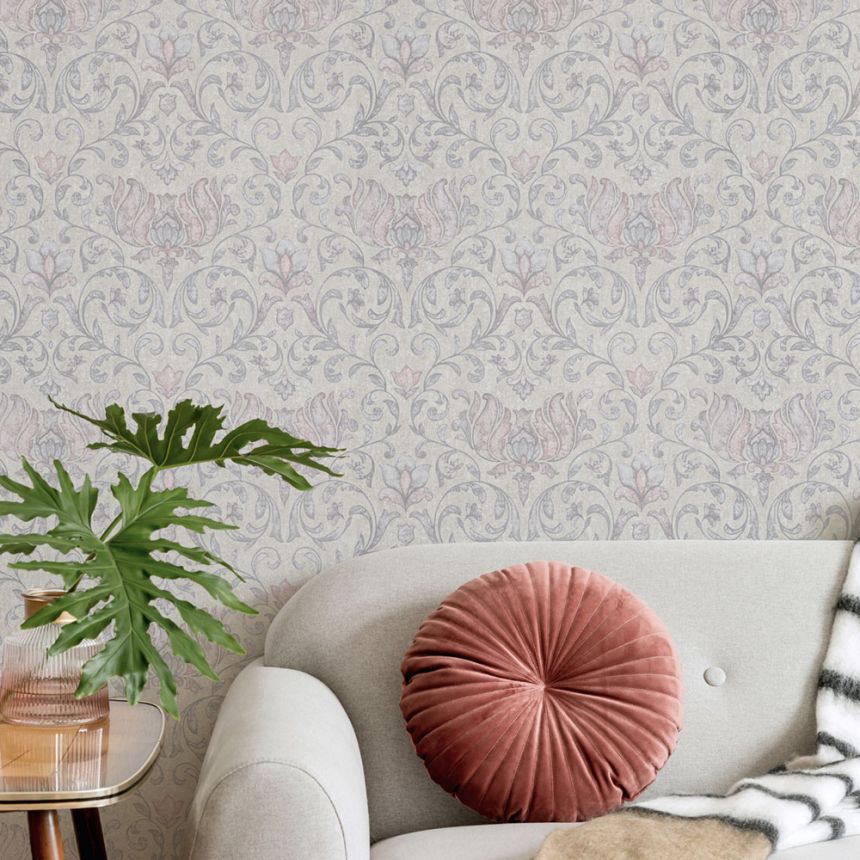 Wallpaper, grey-beige, pink, ornaments, 35150, City Romance, Marburg