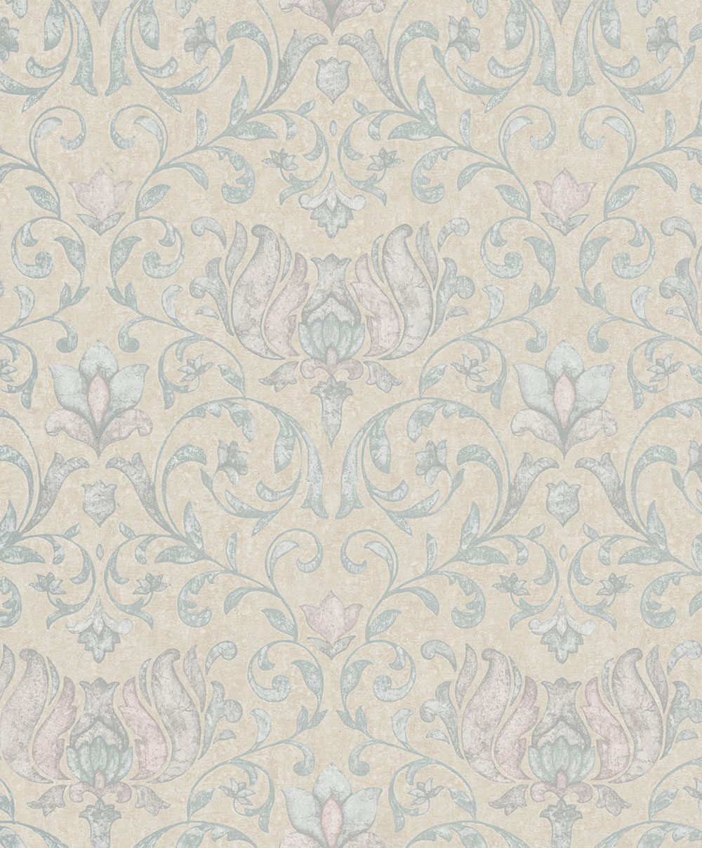 Wallpaper, beige-green, pink, ornaments, 35151, City Romance, Marburg