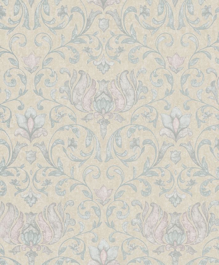 Wallpaper, beige-green, pink, ornaments, 35151, City Romance, Marburg