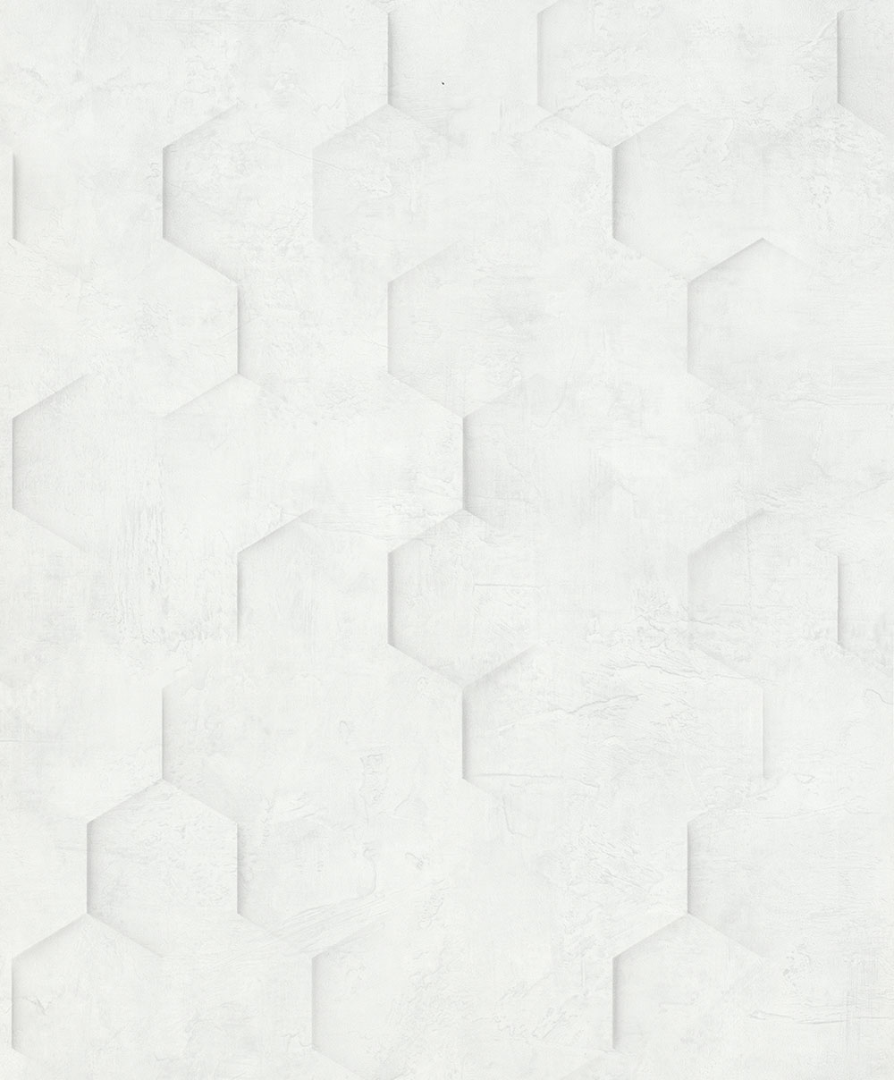 Geometric Wallpaper, White-Grey, Hexagons, 34157, Loft Superior, Marburg