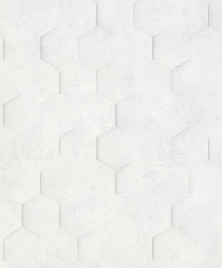 Geometric Wallpaper, White-Grey, Hexagons, 34157, Loft Superior, Marburg