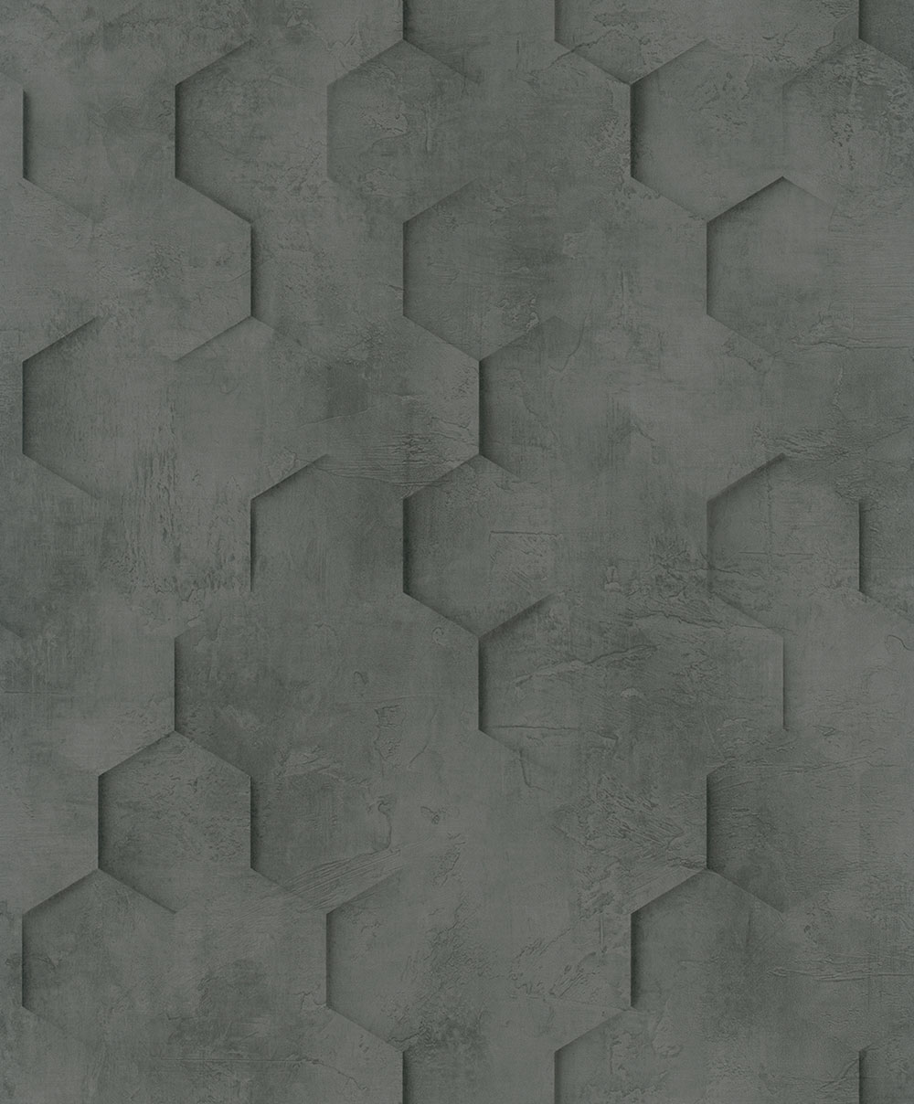 Geometric Wallpaper, Black, Hexagons, 34161, Loft Superior, Marburg