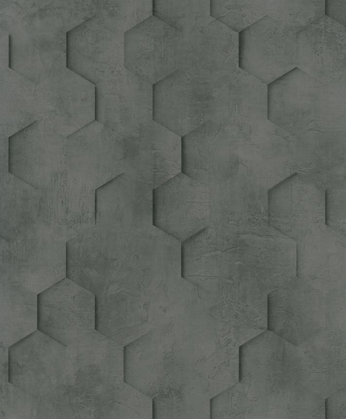 Geometric Wallpaper, Black, Hexagons, 34161, Loft Superior, Marburg