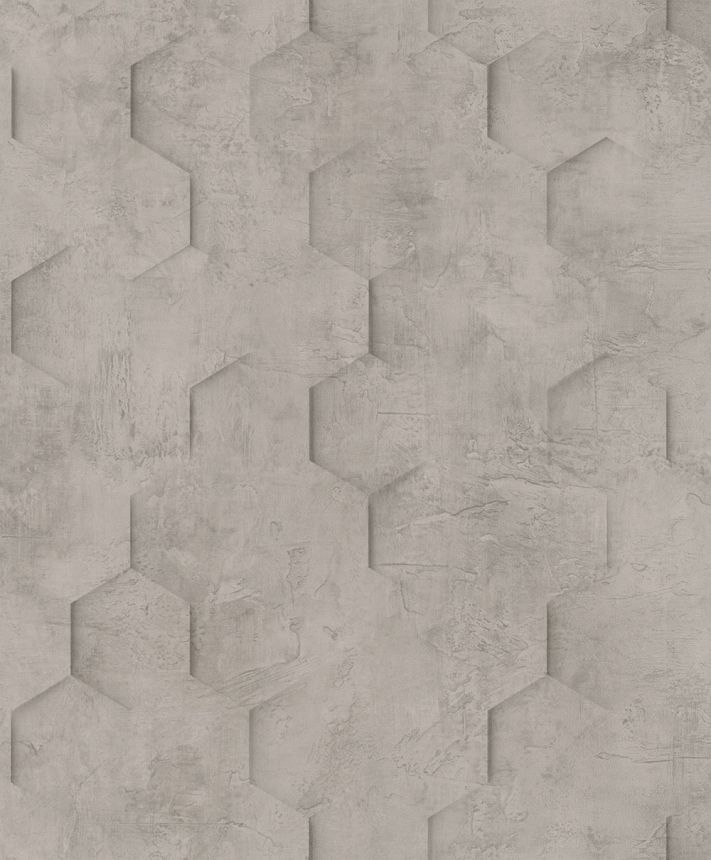 Geometric Wallpaper, Grey-Brown, Hexagons, 34162, Loft Superior, Marburg