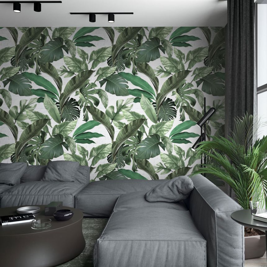Wall Mural, Leaves, Bricks, 34194, Loft Superior, Marburg