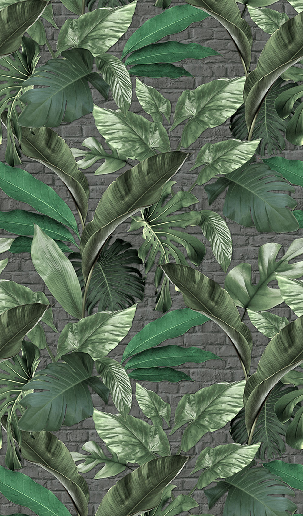 Wall Mural, Leaves, Bricks, 34195, Loft Superior, Marburg