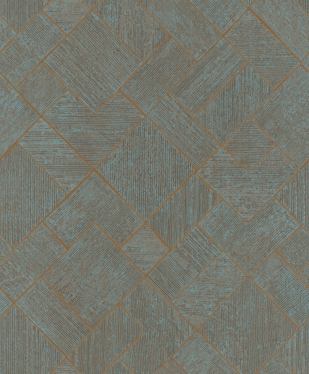 Wallpaper, blue, copper, geometric pattern, 35512, Ritus, Marburg