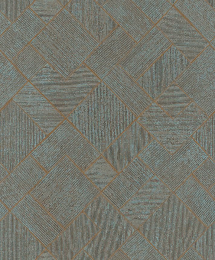 Wallpaper, blue, copper, geometric pattern, 35512, Ritus, Marburg