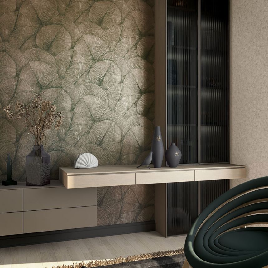 Wallpaper, brown-gold, leaves, 34513, Kumano, Marburg