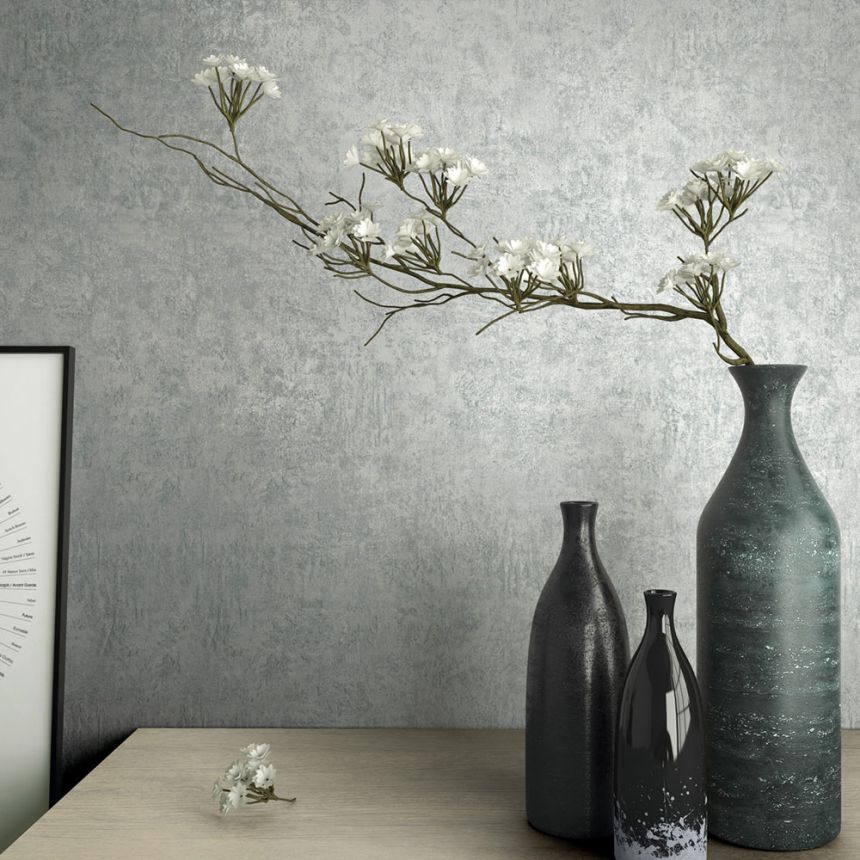 Wallpaper, grey, stucco, plaster finish, 34523, Kumano, Marburg