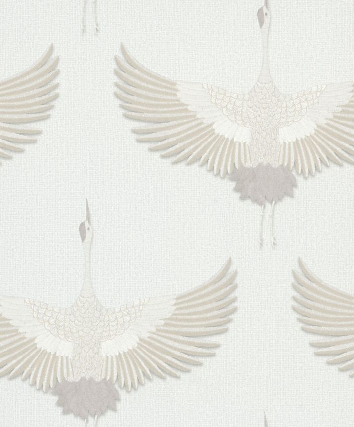 Wallpaper, cream, birds, 34529, Kumano, Marburg