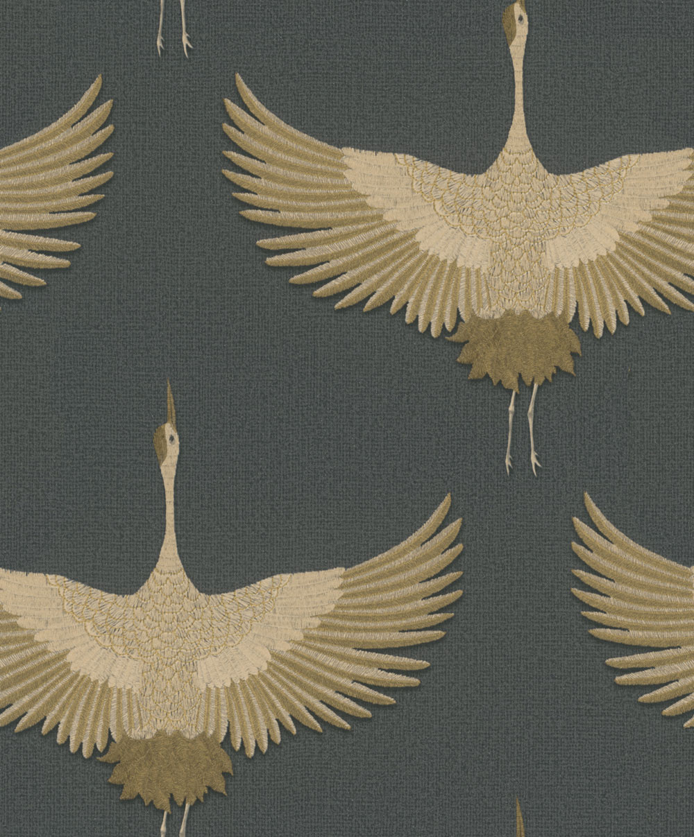 Wallpaper, black-gold, birds, 34532, Kumano, Marburg