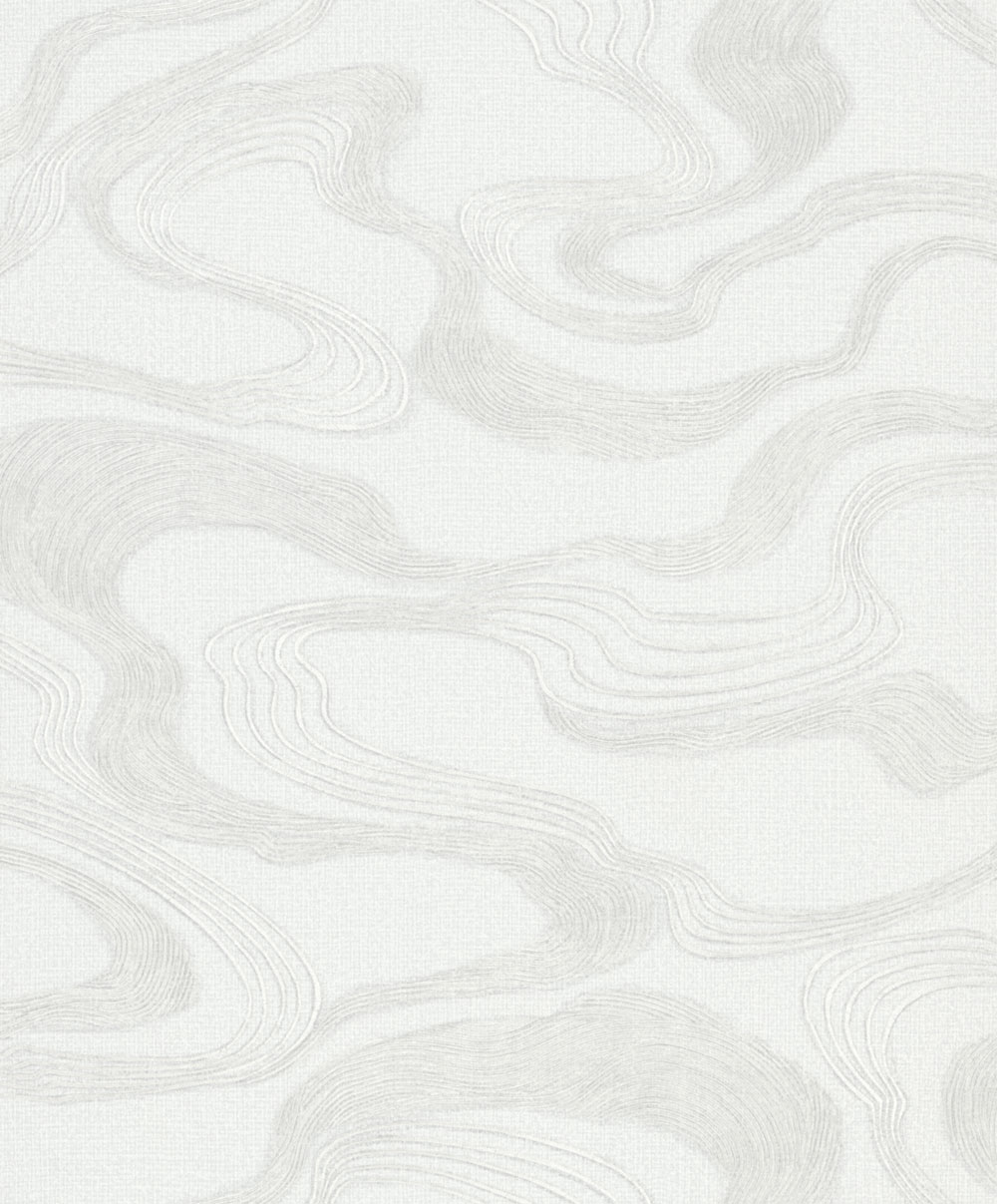 Wallpaper, white, fabric texture, waves, 34534, Kumano, Marburg